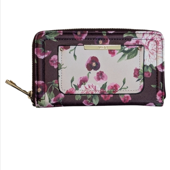 Aldo Floral Wallet with Pink and Purple Blooms - Picture 2 of 5